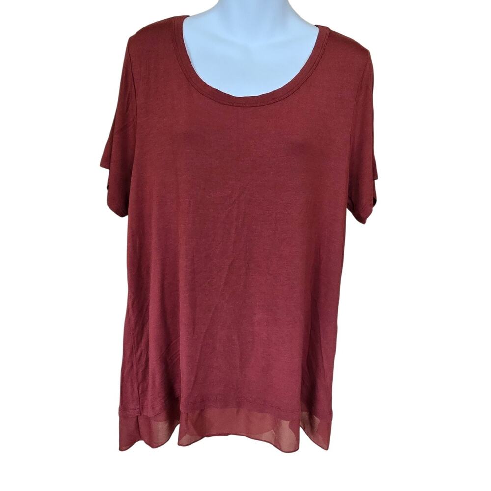 Nine West Shirt Women's X Large Rust/Burnt Orange Color Short Sleeve